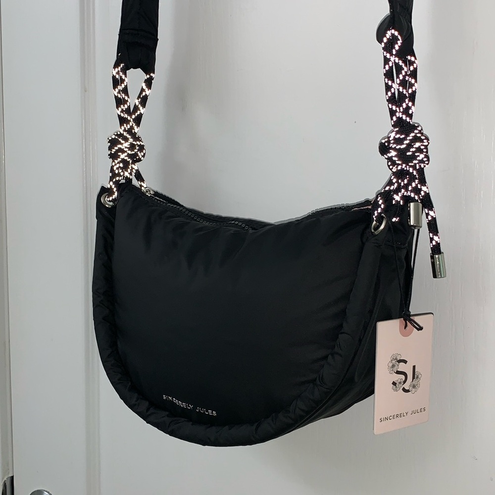 Crescent Puffer Black Quilted Sincerely Jules Bag